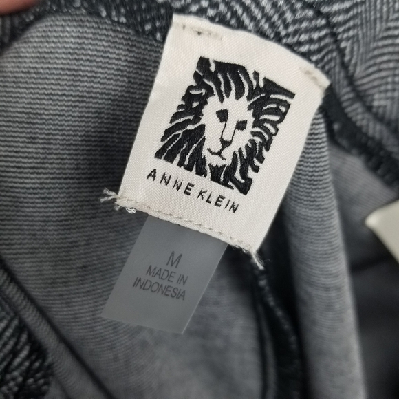 Anne Klein Womens Patterned Trouser Pants Slim Ankle Size Medium Black White New - Picture 5 of 11